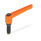 GN 306 Manettes indexables, zinc moulé sous pression, insert acier, avec goujons filetés, avec pointes spéciales Type: MS - Pointe en laiton
Couleur: O - orange, RAL 2004, finition texturée