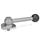 GN 918.6 Clamping Bolts, Upward Clamping, Stainless Steel Type: GV - With ball lever, straight (serration)
Clamping direction: R - By clockwise rotation (drawn version)