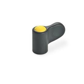 GN 635 Wing Nuts, Plastic Color of the cover cap: DGB - Yellow, RAL 1021, matte finish
