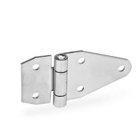 GN 1364 Stainless Steel Sheet Metal Hinges, Pointed Width l<sub>3</sub>: 105