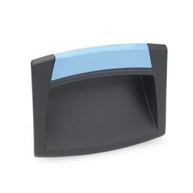 GN 733 Gripping Trays, Screw-In Type, Plastic Type: O - Without closing flap<br />Color of the cover: DBL - Blue, RAL 5024, matte finish