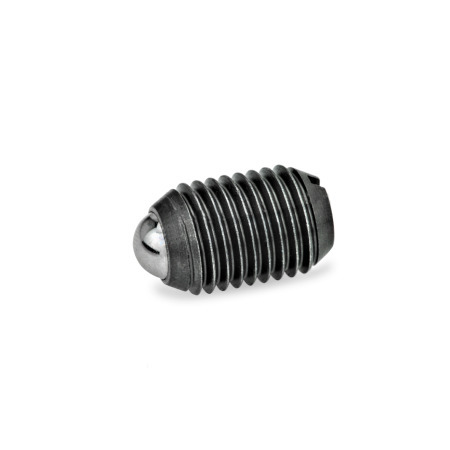 GN 615 Spring Plungers, Steel / Stainless Steel, with Ball, with Slot Type: K - Steel, standard spring load