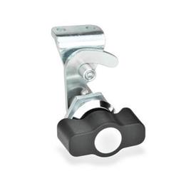 GN 115.8 Hook-Type Latches, with Operating Elements Type: KG - With wing knob<br />Identification no.: 2 - With latch bracket<br />Finish locating ring: CR - Chrome plated