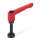GN 306 Adjustable Hand Levers, Zinc Die Casting, Insert Steel, with External Thread, with Special Tipped Type: RD - Spherical tip with thrust pad NBR
Color: R - Red, RAL 3000, textured finish