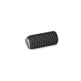 GN 605 Ball Point Screws, Steel Type: VR - Flat ball, with swivel limiting stop, corrugated