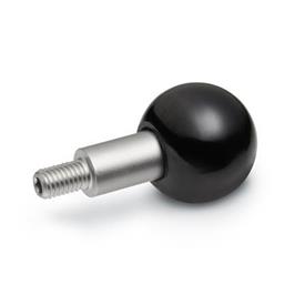 GN 319.5 Revolving Ball Knobs, Plastic / Stainless Steel Type: A - With threaded stud