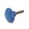 GN 5342 Dreisterngriffschrauben, ddetektierbar, FDA-konformer Kunststoff, Gewindestift Edelstahl Werkstoff / Oberfläche: VDB - visuell detektierbar, blau, RAL 5005, matt