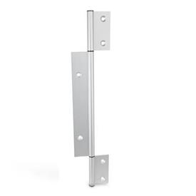 GN 2295 Bisagras, para perfiles/paneles de aluminio, tres partes, hojas externas alargadas en vertical Tipo: I - hojas de bisagra interiores<br />Código: C - con orificios avellanados<br />l<sub>2</sub>: 415