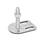 GN 43 Leveling Feet, Stainless Steel, with Fixing Lug, Rectangular Shape Form: G3 - With rubber pad, vulcanized, black, with 2 slotted holes
Version (Screw): VK - With nut, external hex at the top and wrench flat at the bottom