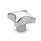 DIN 6335 Boutons à main, aluminium Type: C - avec alésage borgne lisse H7
Finition: PL - poli