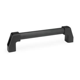 GN 667.2 Cabinet U-Handles, Tube Aluminum / Stainless Steel, Mounting from the Back Finish: SW - Black, RAL 9005, textured finish