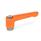 GN 302.1 Flat Adjustable Hand Levers, Zinc Die Casting, Insert Stainless Steel, with Internal Thread Color: OS - Orange, RAL 2004, textured finish