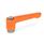 GN 302.1 Flat Adjustable Hand Levers, Zinc Die Casting, Bushing Stainless Steel Color: OS - Orange, RAL 2004, textured finish