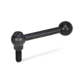 GN 6337.3 Adjustable Clamping Levers, with Threaded Stud, Steel Type: M - Straight lever