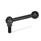 GN 6337.3 Manettes indexables, acier, avec filetage externe, pousser pour libérer Type: M - Levier droit