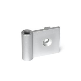 GN 2291 Hinge Leafs, for Aluminum Profiles / Panel Elements Type: IN - Interior hinge leaf, with guide step<br />Coding: C - With countersunk holes<br />l<sub>2</sub>: 40