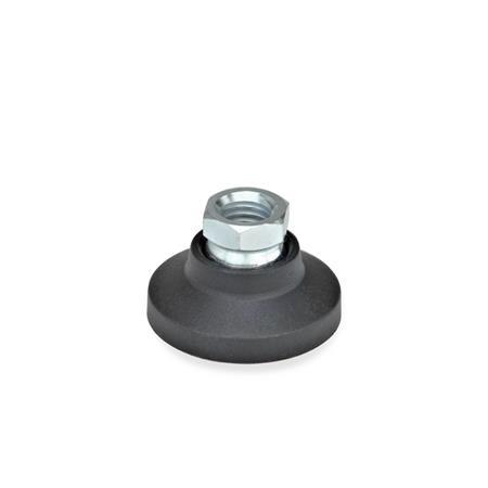 GN 343.3 Leveling Feet, Foot Plastic / Internal Thread Steel Type: A - Without rubber pad