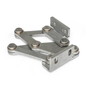 GN 7231 Multiple-Joint Hinges, Stainless Steel, Concealed, Opening Angle 90° Type: L - Fixing angle piece left