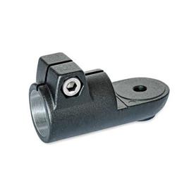 GN 276 Swivel Clamp Connectors, Aluminum Type: OZ - Without centring step (smooth)<br />Finish: SW - Black, RAL 9005, textured finish