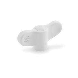 GN 634.1 Wing Nuts, Plastic, Antimicrobial Finish: WSA - White, RAL 9016, matte finish