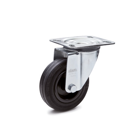 GN 22873 Medium Duty Casters, Wheel Tread Rubber, Wheel Core Polypropylene, Light Version Bearing type: G - Friction bearing
Type (bracket): L - Swivel bracket with mounting plate
Coding: L - Light version
Material (bracket): ST - Steel sheet metal