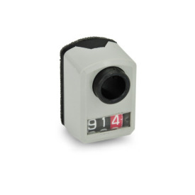 GN 955 Position Indicators, Hollow Shaft Steel, 3 Digits, Digital Indication, Mechanical Counter Display position: FR - In the front, below<br />Color: GR - Gray, RAL 7035, shiny finish