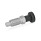 GN 717 Doigts d'indexage, inox, avec bouton, avec et sans position de repos Type: B - sans position de repos, sans contre-écrou
Matériau: NI - Inox
