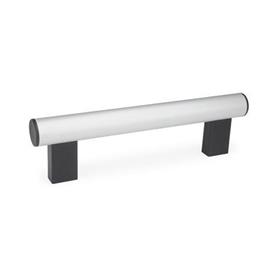 GN 666 Tubular Handles, Tube Aluminum / Stainless Steel Finish: EL - Anodized, natural color