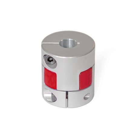 GN 2240 Elastomer Jaw Couplings with Clamping Hub Bore code: B - Without keyway
Hardness: RS - 98 Shore A, red