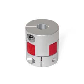 GN 2240 Elastomer Jaw Couplings with Clamping Hub Bore code: B - Without keyway<br />Hardness: RS - 98 Shore A, red