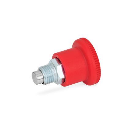 GN 822 Mini Indexing Plungers, Covered Indexing Mechanism, With Red ...