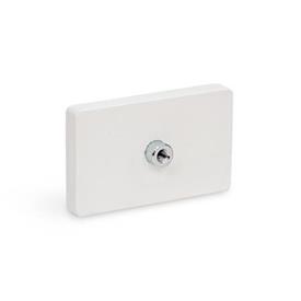 GN 57.1 Retaining Magnets, Rectangular-Shaped, with Rubber Jacket Type: A - With 1 internal thread<br />Color: WS - White