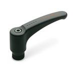 Safety Hand Levers, Plastic, Threaded Bushing Steel