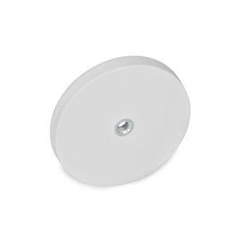 GN 51.5 Retaining Magnets with Internal Thread, with Rubber Jacket Color: WS - White