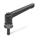 GN 300.4 Adjustable Hand Levers with Increased Clamping Force, with Threaded Stud Steel Color: SW - Black, RAL 9005, textured finish