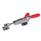 GN 850.2 Sauterelles, Inox, avec crochet de sécurité, pour action de traction Type: TG - avec axe de tirage + cran d'arrêt + boulon de verrouillage à tête ovale
Matériau: NI - Inox