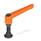 GN 306 Adjustable Hand Levers with Special Tipped Threaded Studs Color: OS - Orange, RAL 2004, textured finish
Type: KD - Spherical end with thrust pad