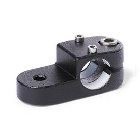 GN 277.1 Noix de serrage orientables pour actionneur linéaire, aluminium d1: G - avec insert coulissant<br />Finition: SW - noir, RAL 9005, finition texturée