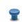 GN 676 Knurled knobs, Plastic, Detectable, FDA Compliant, Threaded Bushing Stainless Steel Material / Finish: VDB - Visually detectable, blue, RAL 5005, matte