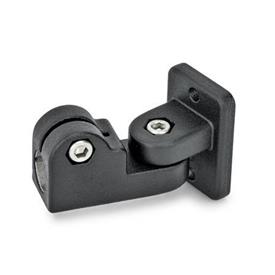 GN 281 Swivel Clamp Connector Joints, Aluminum Finish: SW - Black, RAL 9005, textured finish