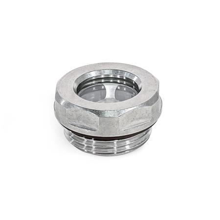 Indicateurs de niveau d'huile GN 743.10: Inox, température de fonctionnement jusqu'à 180 °C