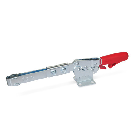 Toggle Clamps GN 820.3: Steel, Operating Lever Horizontal, with Lock Mechanism, with Horizontal Mounting Base