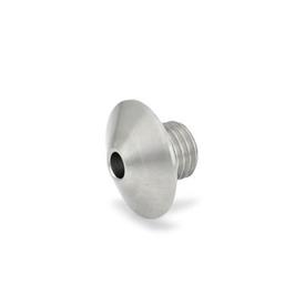 GN 412.5 Positioning Bushings, Stainless Steel , for Indexing Plungers / Cam Action Indexing Plungers, with Ramping Cone 