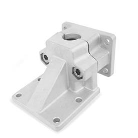 GN 171 Flanged Base Plate Connector Clamps, Aluminum d<sub>1</sub> / s: B - Bore<br />Finish: BL - Plain, Matte shot-blasted