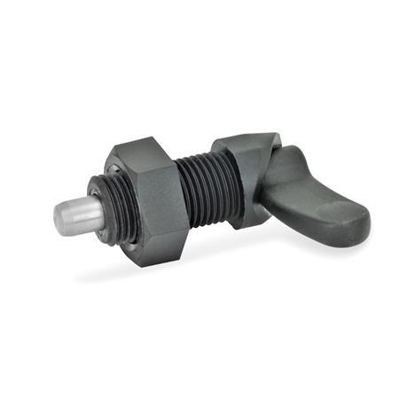 GN 672 Cam Action Indexing Plungers, with Plastic Guide Material: NI - Stainless steel
Type: AK - With lock nut