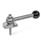 GN 918.6 Clamping Bolts, Stainless Steel, Upward Clamping, Screw from the Operator's Side Type: GVS - With ball lever, straight (serration)
Clamping direction: R - By clockwise rotation (drawn version)