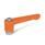GN 302.2 Flache verstellbare Klemmhebel, Zink-Druckguss, Buchse Stahl verzinkt Farbe: OS - orange, RAL 2004, strukturmatt