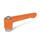 GN 302.2 Flat Adjustable Hand Levers, Zinc Die Casting, Bushing Steel Zinc Plated Color: OS - Orange, RAL 2004, textured finish