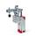 GN 862 Toggle Clamps, Steel, Pneumatic, with Angled Base Type: CPV - Forked clamping arm, with two flanged washers and clamping screw GN 708.1