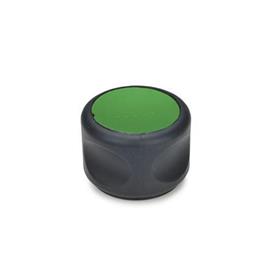 GN 624 Control Knobs, Plastic, Bushing Steel, Softline Color of the cover cap: DGN - Green, RAL 6017, matte finish